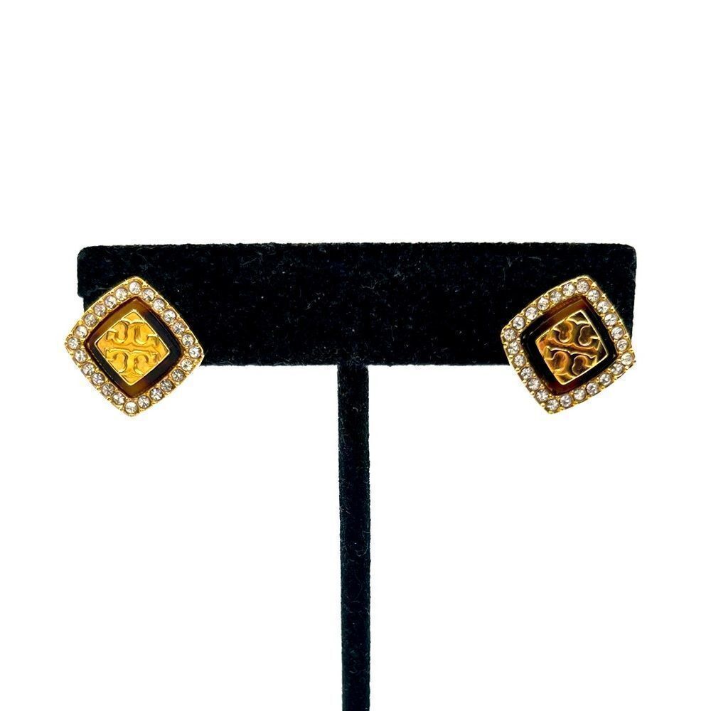 Tory Burch Stud Logo with paved Crystals
